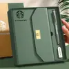 Bloc de Notas de Cuero PU para Negocios, Caja de Regalo Exquisita, Cuaderno de Hojas Sueltas A5, Juego de Tazas Térmicas, Personalización de Libro de Actas de Reunión