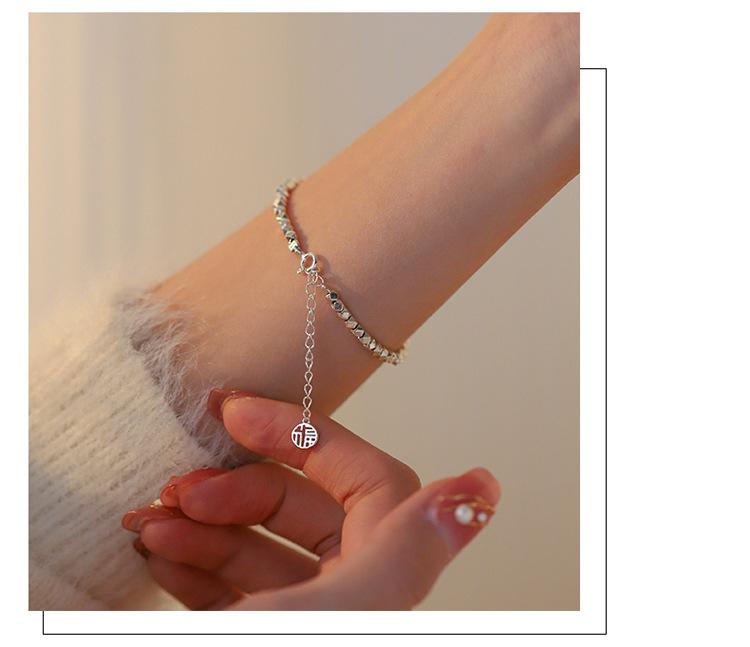 智贝详情图_7碎银几两福牌手链2022年新款碎银子手链女生手