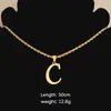 Collar Trenzado Colgante Letra Inglesa Simple de Acero Inoxidable Europeo y Americano Moda Versátil Colgante Letra Grande Cadena Clavicular