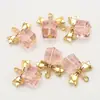 Nudo de Lazo Cuadrado Colgante de Cristal Moda Collar Pulsera Colgante Pequeño Hecho a Mano DIY Accesorios de Joyería Accesorios para Ropa