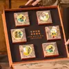 Festival do Meio Outono Bolo da Lua Pastelaria Tradicional Adesivo de Placa de Cobre Autoadesivo Caixa de Embalagem Externa Assar Fofo Rótulo de Sobremesa Atacado