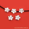 Prata 999 pura flor de pessegueiro com furo passante, contas, acessórios de prata DIY, pulseira, colar, nó de flor de pessegueiro, material trançado, pulseira feminina