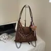 Bolso de hombro grande de moda transfronteriza con estampado de leopardo simple para el trabajo, los desplazamientos y las clases, bolso cruzado casual de nicho estilo coreano