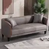 Sofá Pequeño de Lujo Ligero para Apartamento, Sala de Estar, Grande de Tres Plazas para Dormitorio, Doble Estilo Nórdico, Tejido Técnico Lavable, Sofá Pequeño para Casa de Alquiler