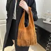Bolso Bohemio con Borlas Retro para Vacaciones para Mujer, Bolso Tote Nuevo de Gran Capacidad, Bolso de Hombro de Moda de Gama Alta