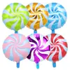 Ventas Directas de Fábrica Rueda de Lollypop Roja Redonda de 18 pulgadas Globos de Película de Aluminio Serie de Dulces Decoración Festiva de Papel de Aluminio
