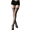 Medias Moradas de Encaje Puro Deseo Sexy, Medias Largas Transparentes Negras para Mujer de Media Longitud Hasta la Rodilla Puro Deseo Otoño e Invierno