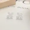Clavo de Oreja de Hilo de Flor para Mujer Plata de Ley 999 Dulce Fresco Flor Moda Hueso de Oreja Personalizado Ins Elegante Joyería de Oreja