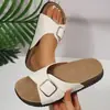 Sandalias Birkenstock para Mujer Verano 2026 Nuevos Lanzamientos Hebilla Grande Piel Genuina Suela Plana Antideslizantes para Exterior Tira Única para Mujer