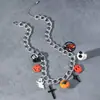 Nuevo Halloween Divertido Cráneo Fantasma Calabaza Cruz Multielemento Colgante Collar Corto