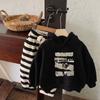 Moletom de Veludo Infantil Outono e Inverno Novo Estilo Coreano Espessado com Capuz Estampado para Meninos e Meninas Roupas Quentes e Estilosas para Bebês