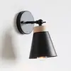 Luminária de Parede Colorida em Madeira Artística para Corredor Nórdico Lâmpada Frontal com Espelho em Ferro Artístico e Madeira Artística Minimalista Moderna Luminárias para Quarto, Cabeceira, Sala de Estar