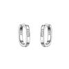 Pendientes geométricos con hebilla de oreja de circonita cuadrada para mujer, sencillos y elegantes, con diseño de celebridades de Internet, para dormir en verano sin aro.