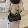 Bolso de hombro cruzado para mujer estilo Chanel con patrón de rombos y cadena 2026 nuevo bolso de hombro único bolso hobo con cordón de alta gama
