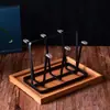 Prateleira de Vidro Criativa para Sala de Estar Cabide para Xícara de Chá Rack de Armazenamento Invertido para Copo de Água com Bandeja para Copo de Cerveja e Xícara de Café
