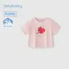 Camiseta de manga corta de verano fina para niños jellybaby con estampado para niños y niñas, ropa, sensación fresca, atuendo de verano para bebé de 6 años