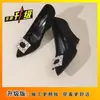 Zapatos de Tacón Alto Bajos Tallas Grandes para Mujer Elegantes Hebilla de Pedrería 2026 Nuevos Versátiles Punta Fina Plataforma Zapatos de Vestir