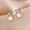 Dulce flash Diamante pequeños aretes de tigre temperamento mayoreo zodiaco Tigre este año estilo chino Festival de Primavera Año Nuevo aretes aretes