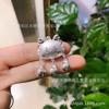 Plata Pura 999 Dragón Dumpling Lindo Dragón Hueco Collar Colgante Regalo Bienestar Transmisión en Vivo Venta al por Mayor Dropshipping