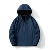Chaqueta soft shell Niaojia para hombre con forro polar, engrosada, para exteriores, montañismo, cortavientos, impermeable, deportiva, casual, con capucha, moda