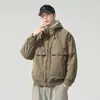 Chaqueta de algodón reversible para hombre, forro polar de invierno, cálida, nueva tendencia 2026 ropa de trabajo, cortavientos, engrosada, abrigo con capucha para hombre