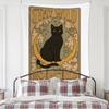 Tarot gato tapeçaria cross-border pequeno animal pendurado pano preto gato estrela elefante fundo pano pendurado pintura decorativa toalha de mesa cobertor de parede
