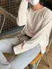 Camiseta de manga larga estilo americano para hombre, camiseta fina de base de moda estilo coreano para primavera y otoño, top suelto casual