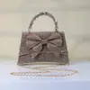 Bolso de Noche de Moda Europeo y Americano con Pedrería, Diseño de Mariposa, Bolso de Cadena Exquisito y Versátil, Bolso para Vestido para Mujer