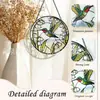 Atrapasoles de Vidrio de Colores de Colibrí y Lirio del Valle, Decoración Redonda para Colgar en la Ventana, Exclusivamente para Decoración del Hogar