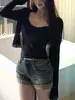 Cárdigan de Punto Oxygen para Mujer, Primavera y Verano, Cuello en V, Estilo Delgado, Mangas Largas Ligeramente Acampanadas, Top Protector Solar