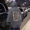 Sudadera Retro Estilo Hong Kong para Hombre Primavera y Otoño Terciopelo con Capucha Pulóver Americano Pesado Calle Alta Ins Marca de Tendencia Chaqueta Holgada