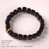 Pulsera de Sándalo Verde con Cuentas Cuadradas, Cubo de Azúcar 6/8mm, Pulsera Anillo Corredizo Estilo Frijol Rojo Pequeño para Hombre y Mujer