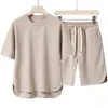 Comércio Exterior Transfronteiriço Venda Quente de Verão Conjunto Masculino Gola Redonda Manga Curta, Moda Casual Plus Size Conjunto Tendência de Shorts de Manga Curta