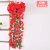 Vinha artificial de violeta, trepadeira de flores falsas para decoração de parede, ornamento de plástico para sala de estar interna, planta para pendurar na parede
