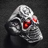 Nuevo Anillo de Calavera Estilo Europeo y Americano de Huajie, Anillo Vintage de Cabeza de Fantasma Agrietada, Anillo Popular Estilo Rock para Hombre