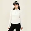 Camiseta interior deportiva adelgazante con cuello alto, top ajustado, sudadera con media cremallera y manga larga, top suave para otoño e invierno para mujer