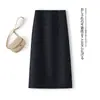 Falda Estilo Traje para Mujer, Novedad Verano 2026 Cintura Alta Estilo Chanel Lentejuelas Falda Midi con Abertura Trasera y Corte Ceñido al Cuerpo