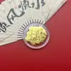 Crachá Corporativo Personalizado Logo Ouro Puro 999 Doze Signos Adesivos para Celular Peça de Ouro Zodiacal Criativa Presentes Venda por Atacado