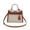 Moda Transfronteriza Comercio Exterior Bolso Kelly para Mujer 2025 Nuevo Bolso Simple Color Contrastante Gran Capacidad Un Solo Hombro Bandolera