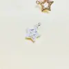 Colgante de Estrella de Cinco Puntas Micro-pavimentado con Circonita de Oro de 14K Colgante de Joyería de Cristal Hecho a Mano Colgante para Pulsera de Perlas DIY Colgante para Collar