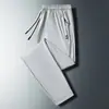 Pantalones de Hielo y Seda para Hombre Talla Grande Secado Rápido Casual Delgados Personalizados Versátiles Rectos Pantalones Deportivos para Hombre Verano 2024