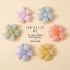 Diy tela rellena algodón hecho a mano accesorios de flores a cuadros girasol accesorios de ropa a cuadros liso a cuadros ángulo plano grande cinco pétalos