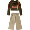 Ropa de Jazz para Niñas Ropa de Práctica Estilo Coreano Sudadera con Capucha Traje Ropa de Performance de Jazz para Niños Otoño