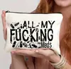 Nueva Bolsa de Maquillaje Impermeable de Lino de Amazon Más Vendida Bolsa de Cosméticos para Maestra Bolso de Mano Neceser Bolsa de Almacenamiento Bolsa Pequeña de Tela