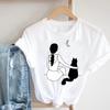 Camiseta branca com estampa de pata de cachorro e gato, amor por animais, manga curta, feminina, comércio exterior, desejo internacional/ebay Amazon