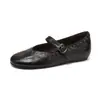 Primeira Reunião Temporada Rebite Plano Aumento Interno Corte Baixo Sapatos Únicos Feminino Verão Pés Gordos Pés Largos Solado Macio Sapatos Mary Jane Tamanho Grande