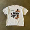 Camiseta Vintage com Estampa de Panqueca LeTTer Algodão Clássico Masculina