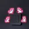 Pegatinas de Interruptor de Dibujos Animados de Unicornio que Brillan en la Oscuridad para Comercio Exterior, Decoración de Pared para Habitación Infantil, Dormitorio, Sala de Estar, En Stock al por Mayor