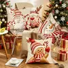 Fronha de Travesseiro Impressa em 3D de Natal Papai Noel Alce Boneco de Neve Boneco de Pão de Gengibre Almofada de Sofá Fronha Decorativa de Feriado