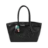 Bolso tote de gran capacidad con patrón tejido retro de moda para mujer, nuevo estilo verano 2026, bolso de hombro y axila para el día a día